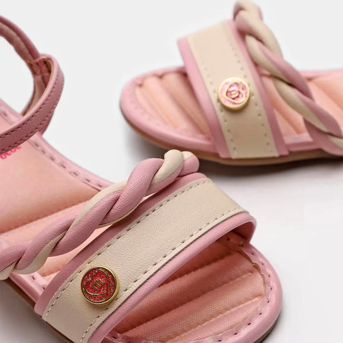 Sandália Infantil Molekinha Logo Trança Menina - Rosa Rosa 3