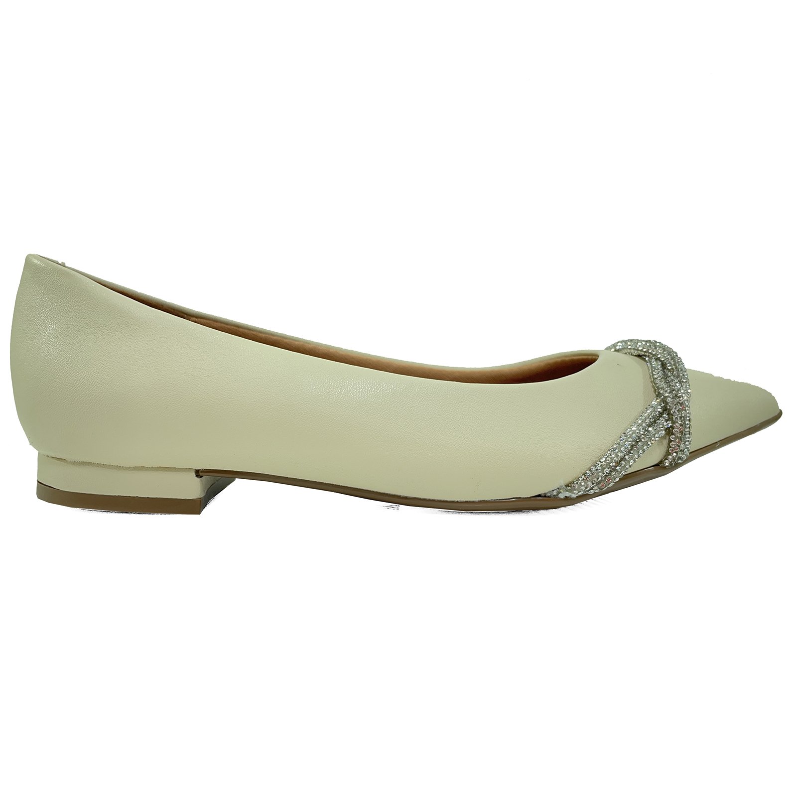 Sapatilha Vizzano Enfeite Tiras Strass Feminina - Creme Bege 2