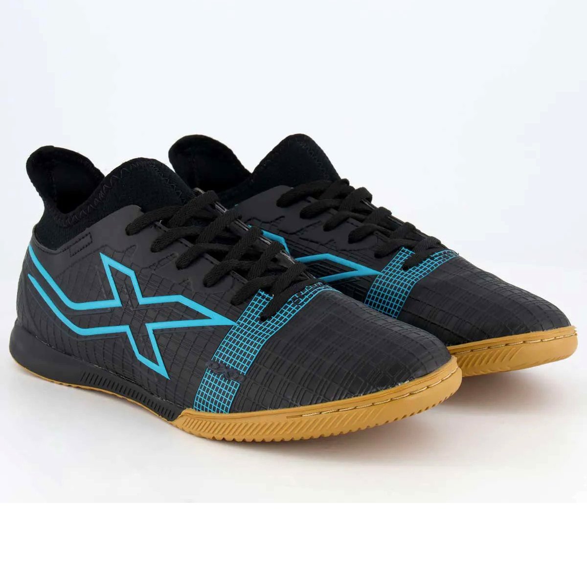 Chuteira Futsal Oxn Velox 4 Neo Masculina - Preto e Azul Preto 1