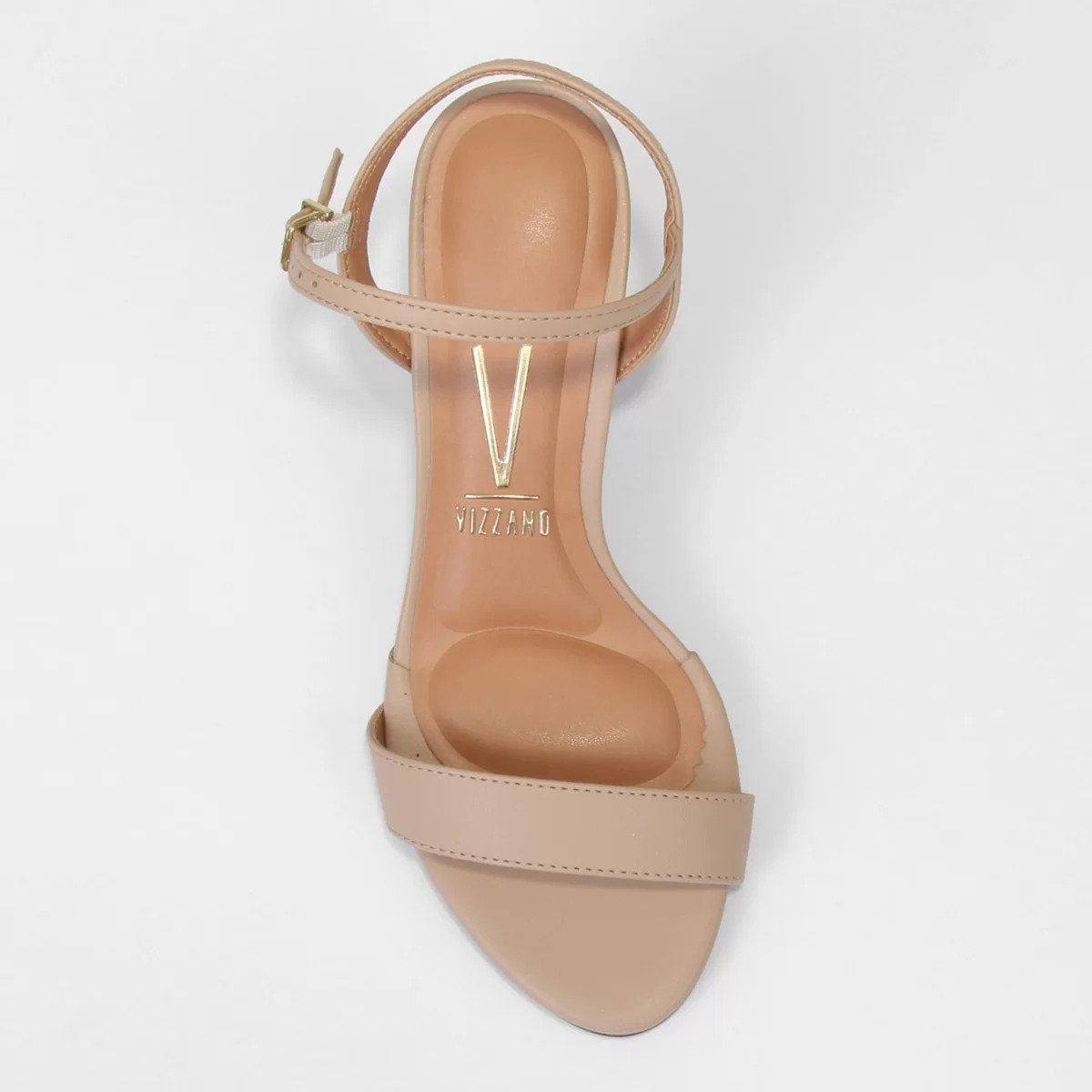 Sandália Vizzano Salto Médio Grosso Tira Feminina - Bege Bege 3