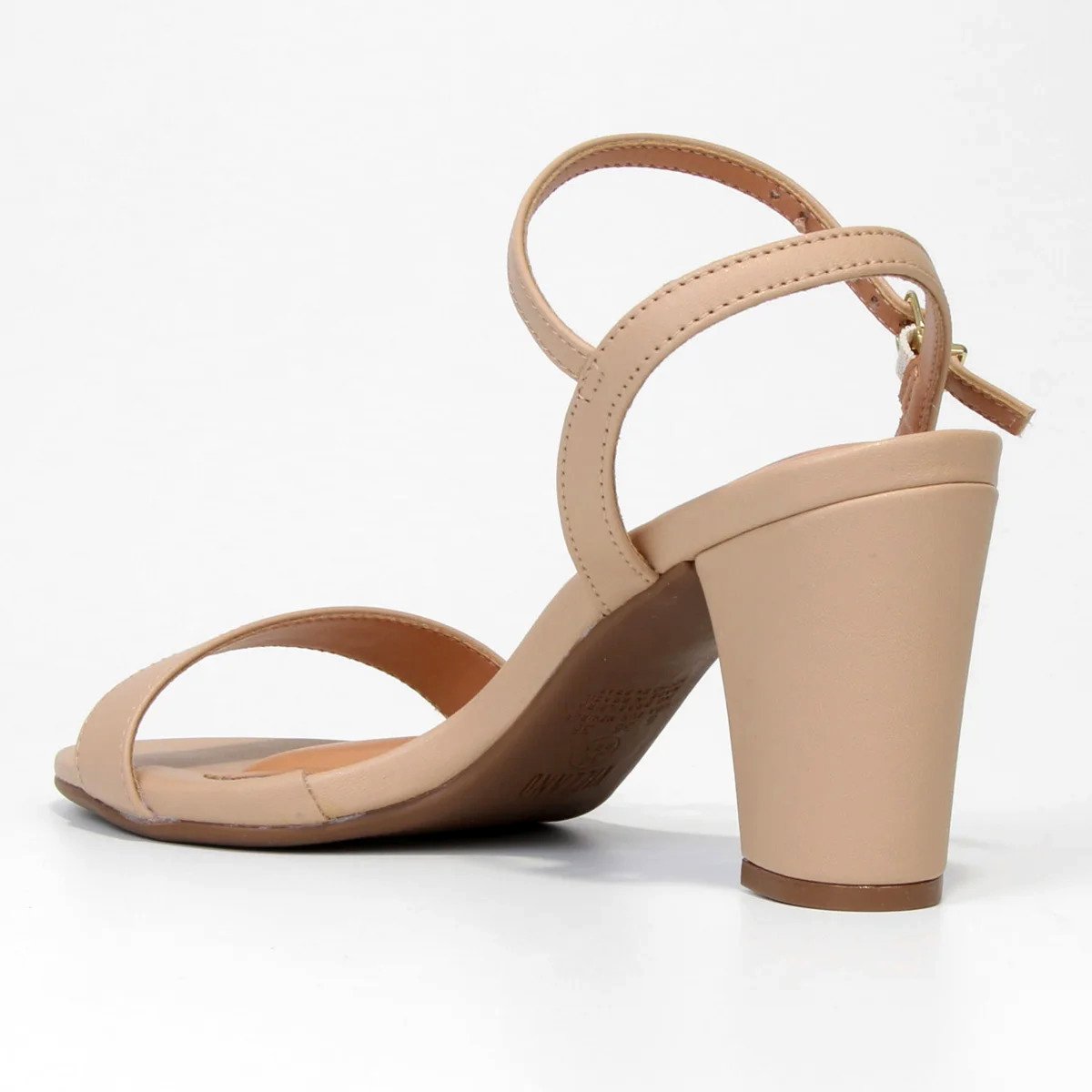 Sandália Vizzano Salto Médio Grosso Tira Feminina - Bege Bege 4