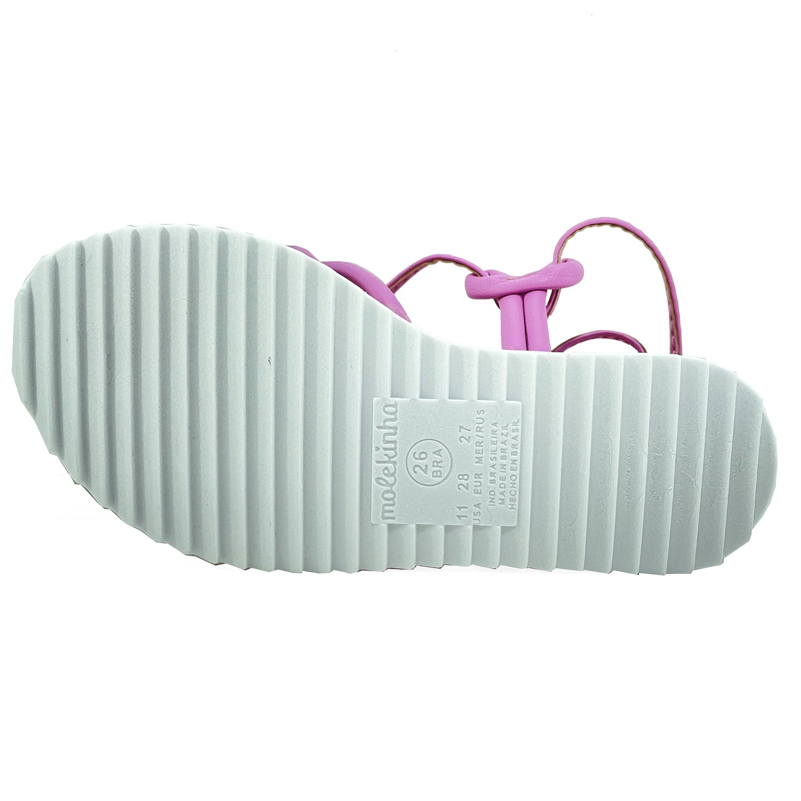 Sandália Infantil Molekinha Flatform Tiras de Amarrar - Rosa Roxo 5