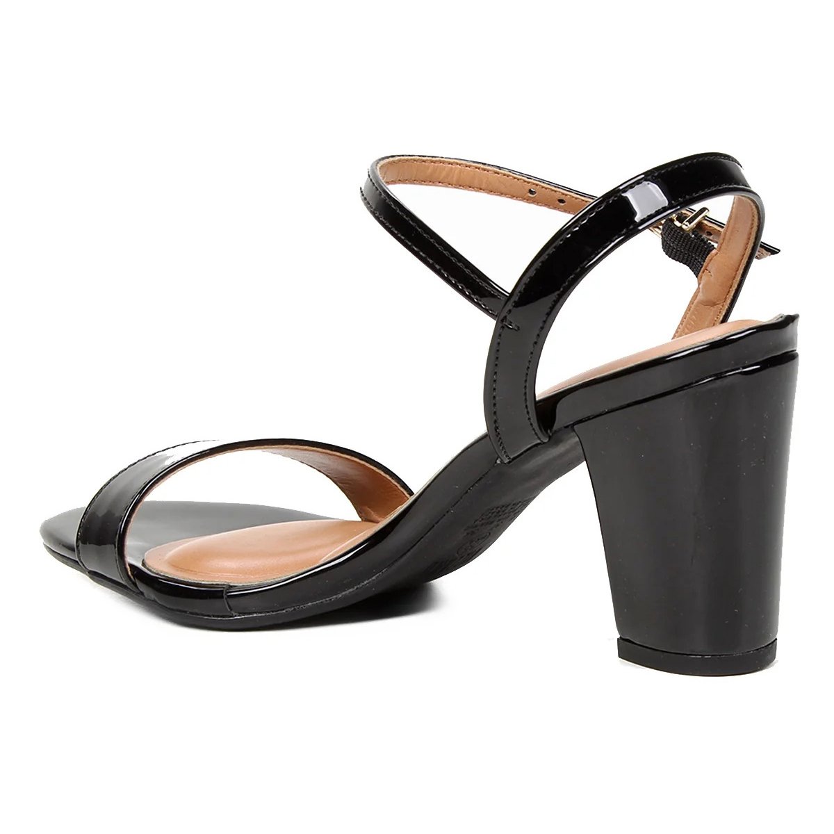 Sandália Vizzano Salto Bloco Verniz Feminina - Preto Preto 3