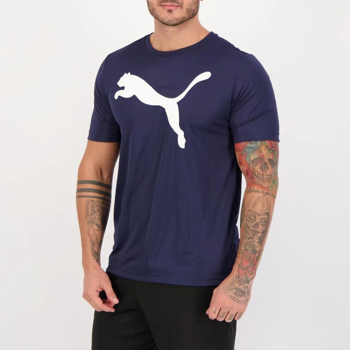 Camiseta Puma Hombre Active Big Logo-Azul