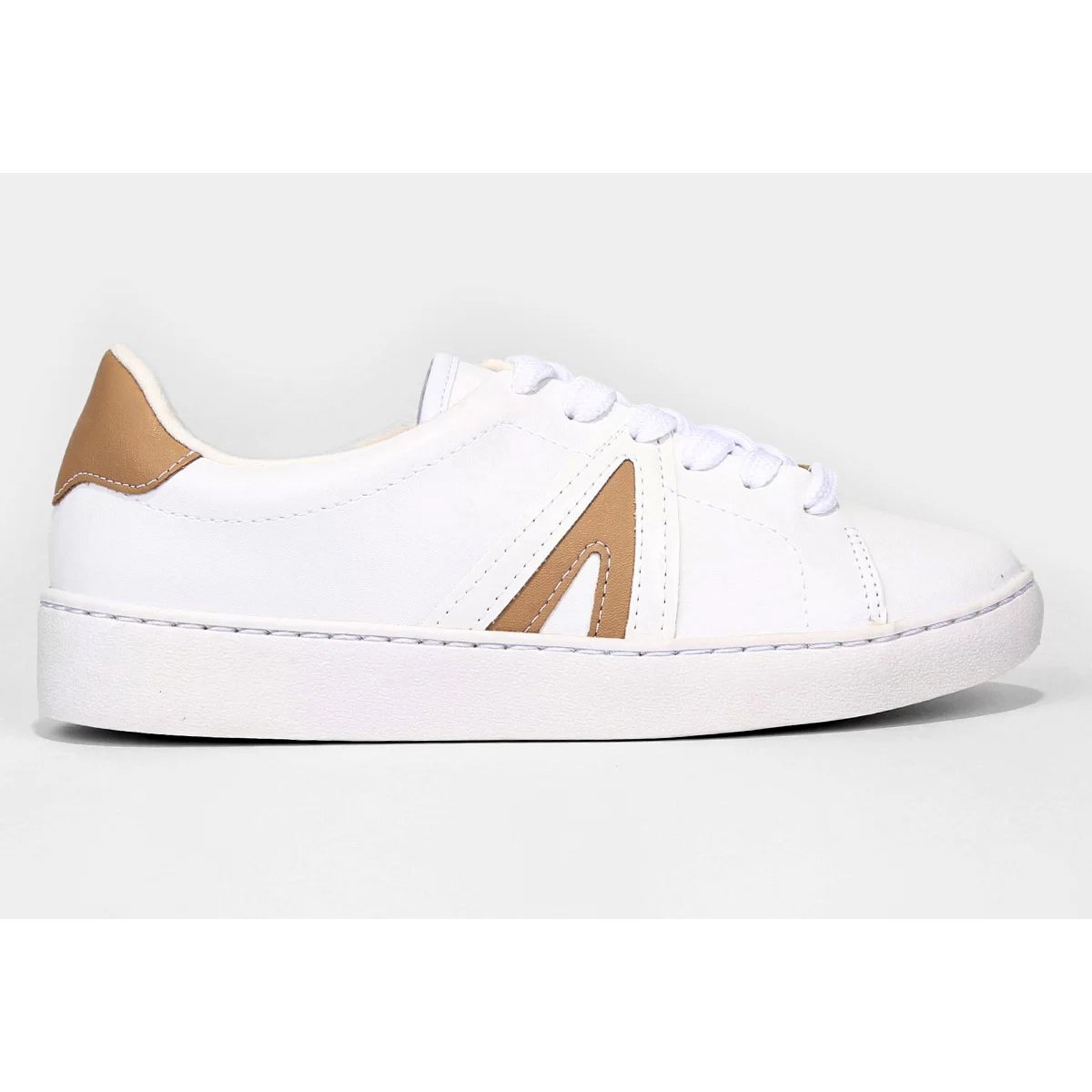Tênis Vizzano Casual Cano Baixo Feminino - Branco e Bege Branco 2