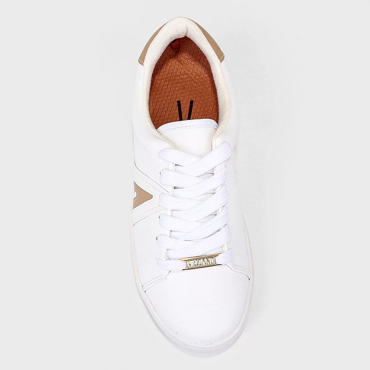 Tênis Vizzano Casual Cano Baixo Feminino - Branco e Bege Branco 3