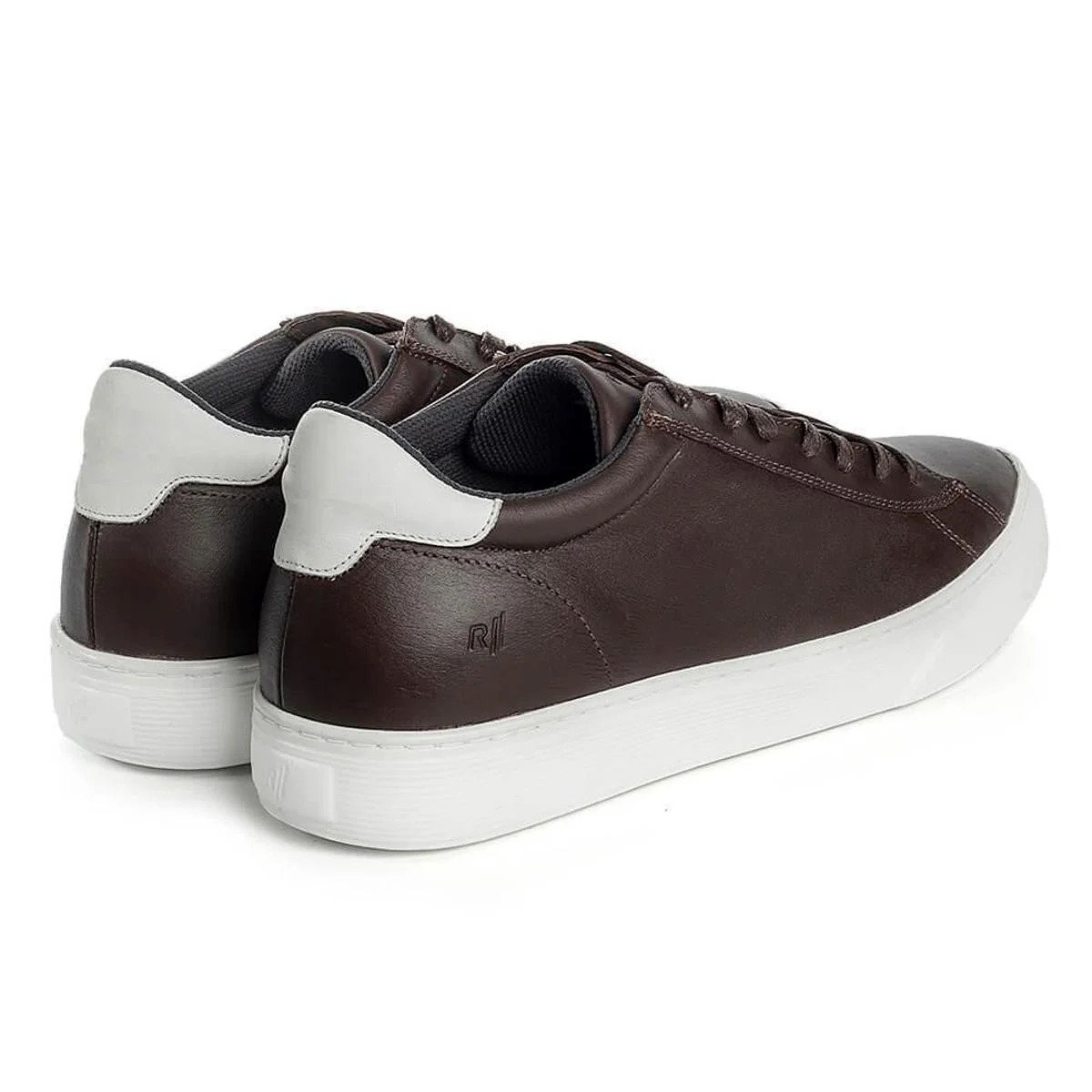 Sapatênis Rafarillo Masculino Couro Amarração Aumenta Altura - Cafe Marrom 4