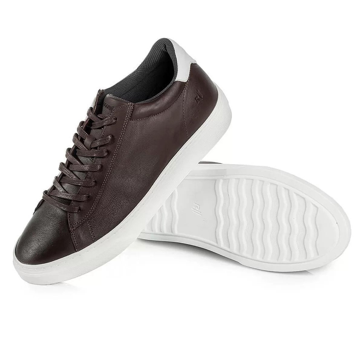 Sapatênis Rafarillo Masculino Couro Amarração Aumenta Altura - Cafe Marrom 5