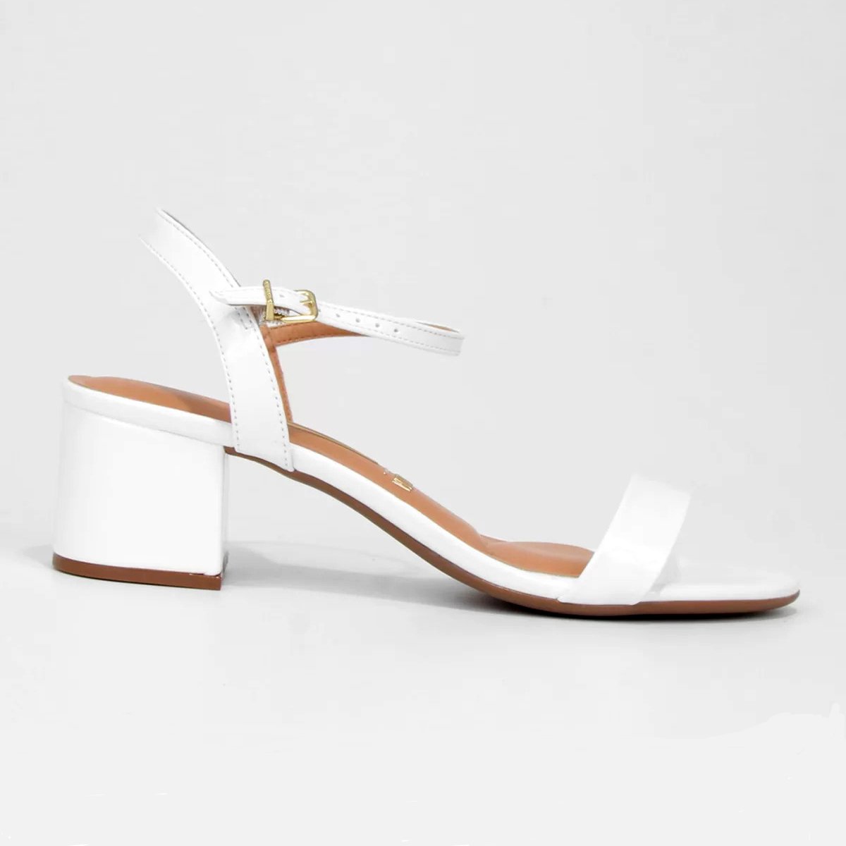 Sandália Vizzano Salto Grosso Feminina - Branco Branco 2