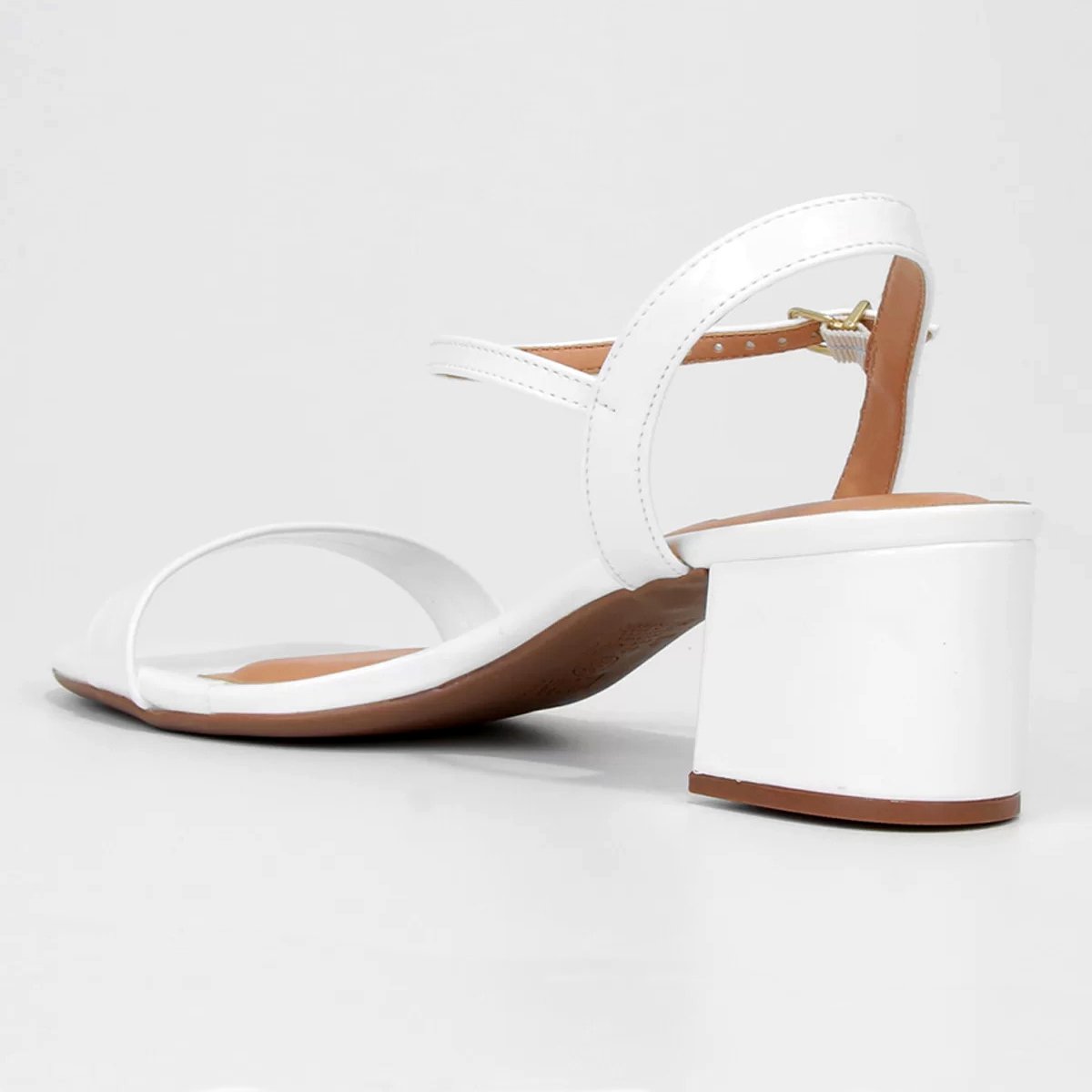 Sandália Vizzano Salto Grosso Feminina - Branco Branco 4