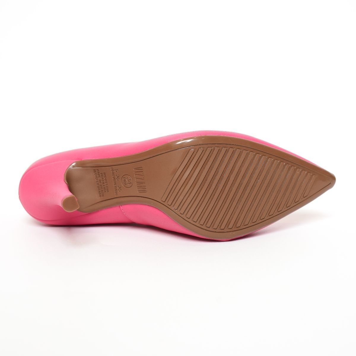 Scarpin Vizzano Ondulado Fosco Salto Alto - Pink Rosa 4