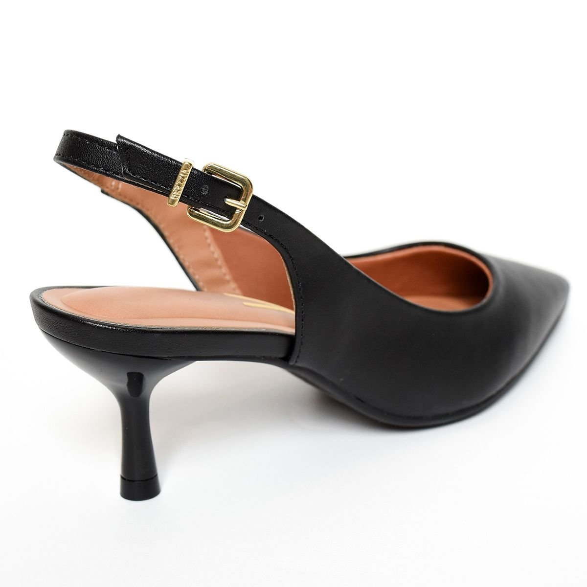 Scarpin Vizzano Tira Strass Salto Médio Feminino - Preto Preto 4