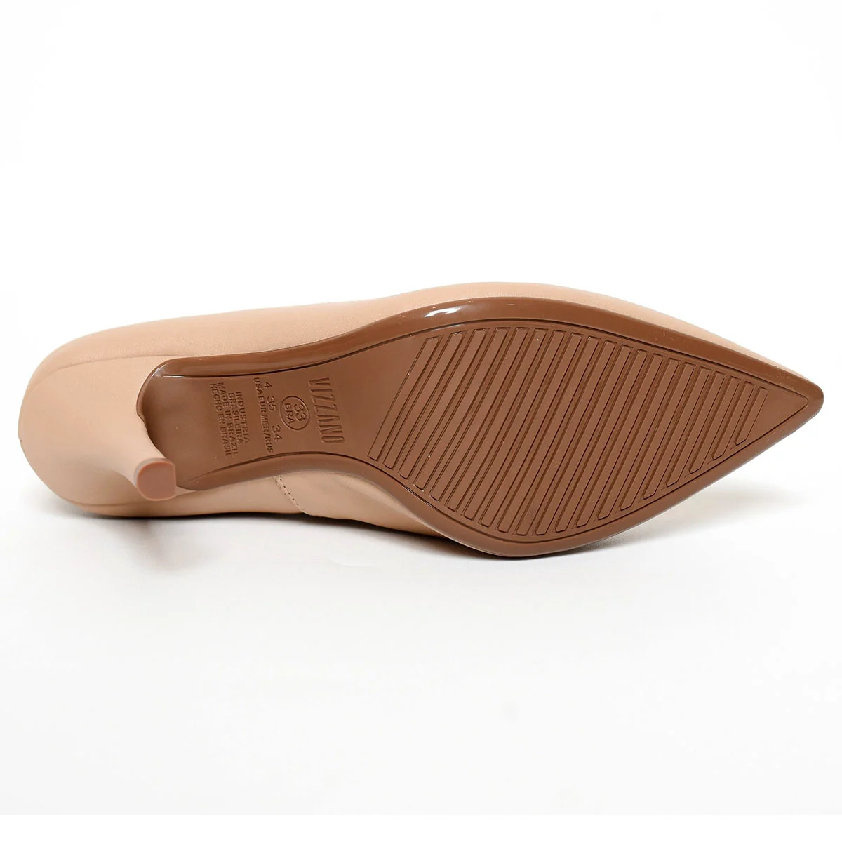 Scarpin Vizzano Ondulado Fosco Salto Alto - Bege Bege 5