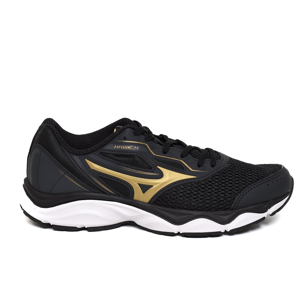 Tênis Mizuno Wave Hawk 4 Masculino - Preto e Dourado Preto 2