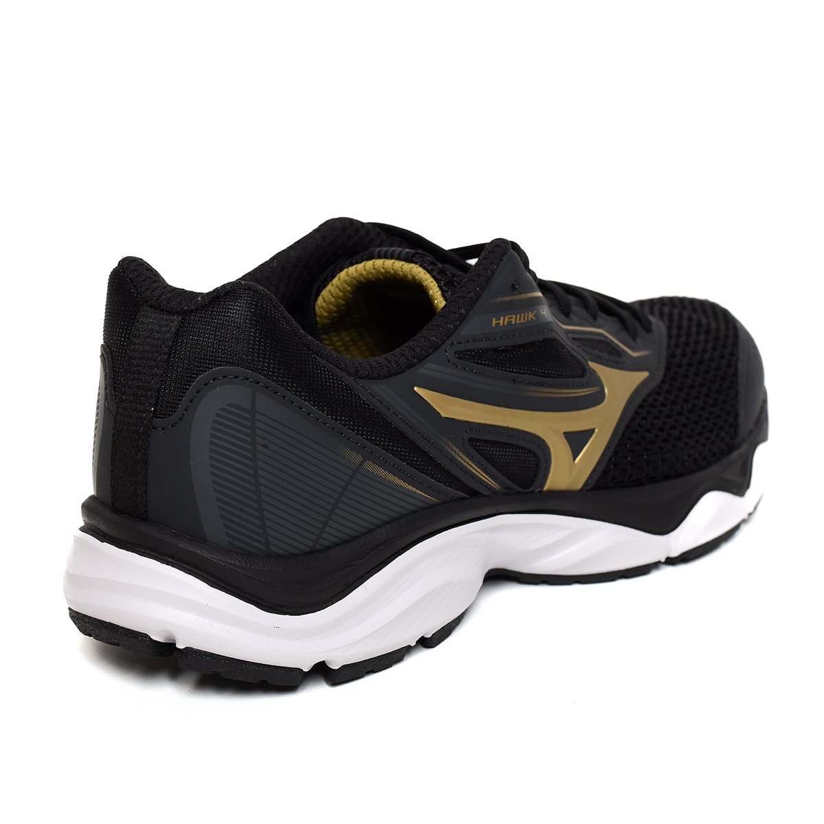 Tênis Mizuno Wave Hawk 4 Masculino - Preto e Dourado Preto 4