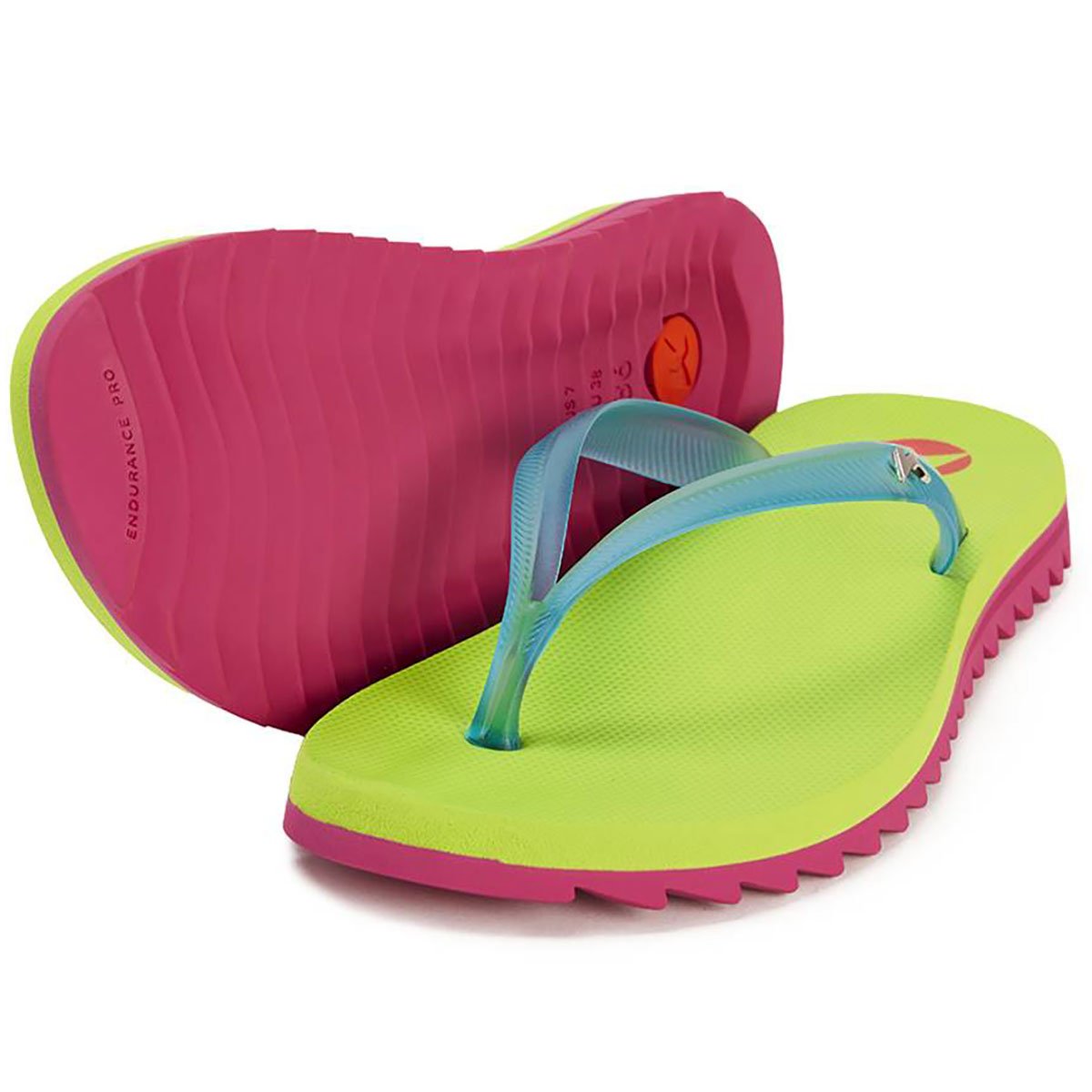 Chinelo Kenner New Ibiza Sem Estampa Flatform - Verde e Rosa Verde 1
