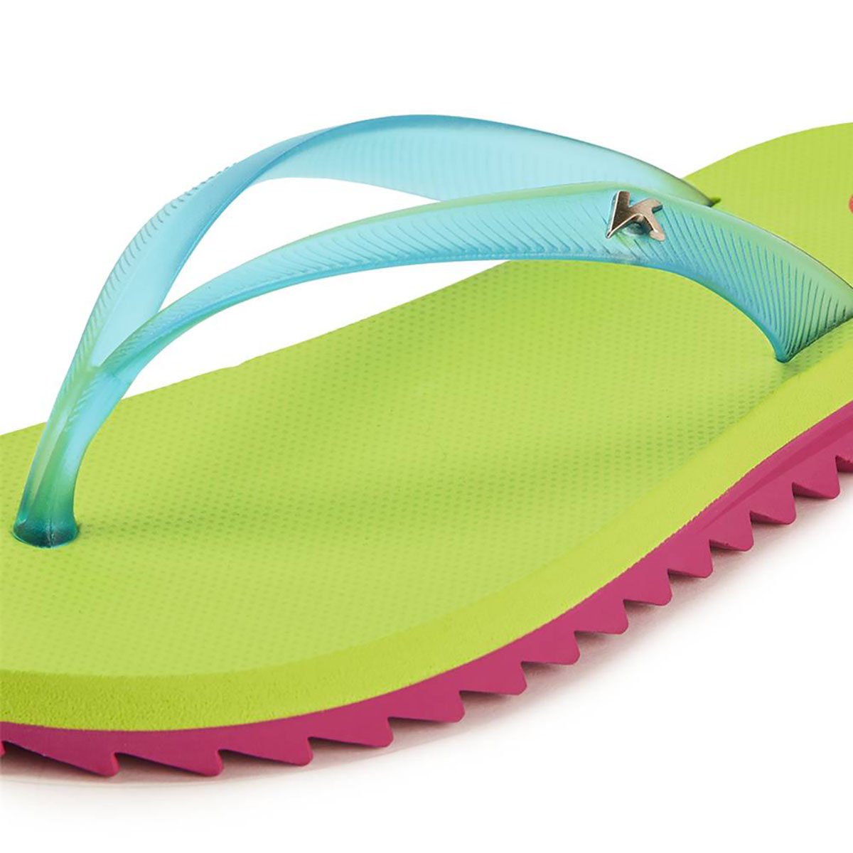 Chinelo Kenner New Ibiza Sem Estampa Flatform - Verde e Rosa Verde 4