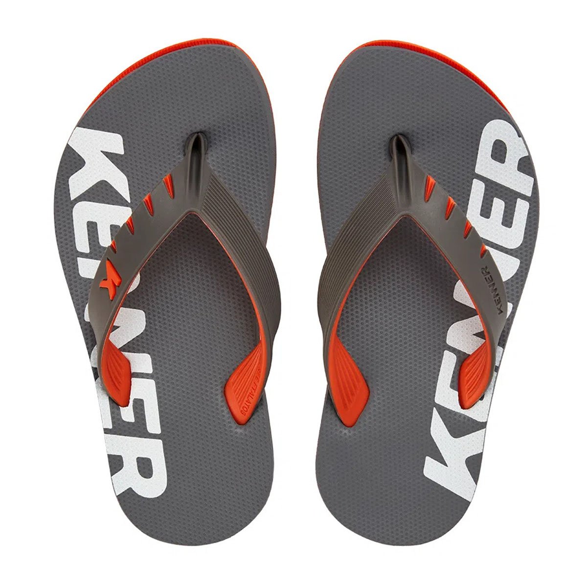 Chinelo Infantil Kenner Red Kids - Cinza e Laranja Cinza 3