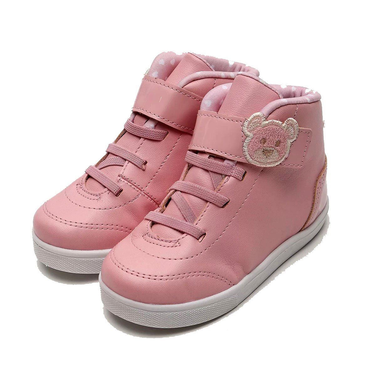 Tênis Molekinha Cano Alto Ursinho Baby - Rosa Rosa 1