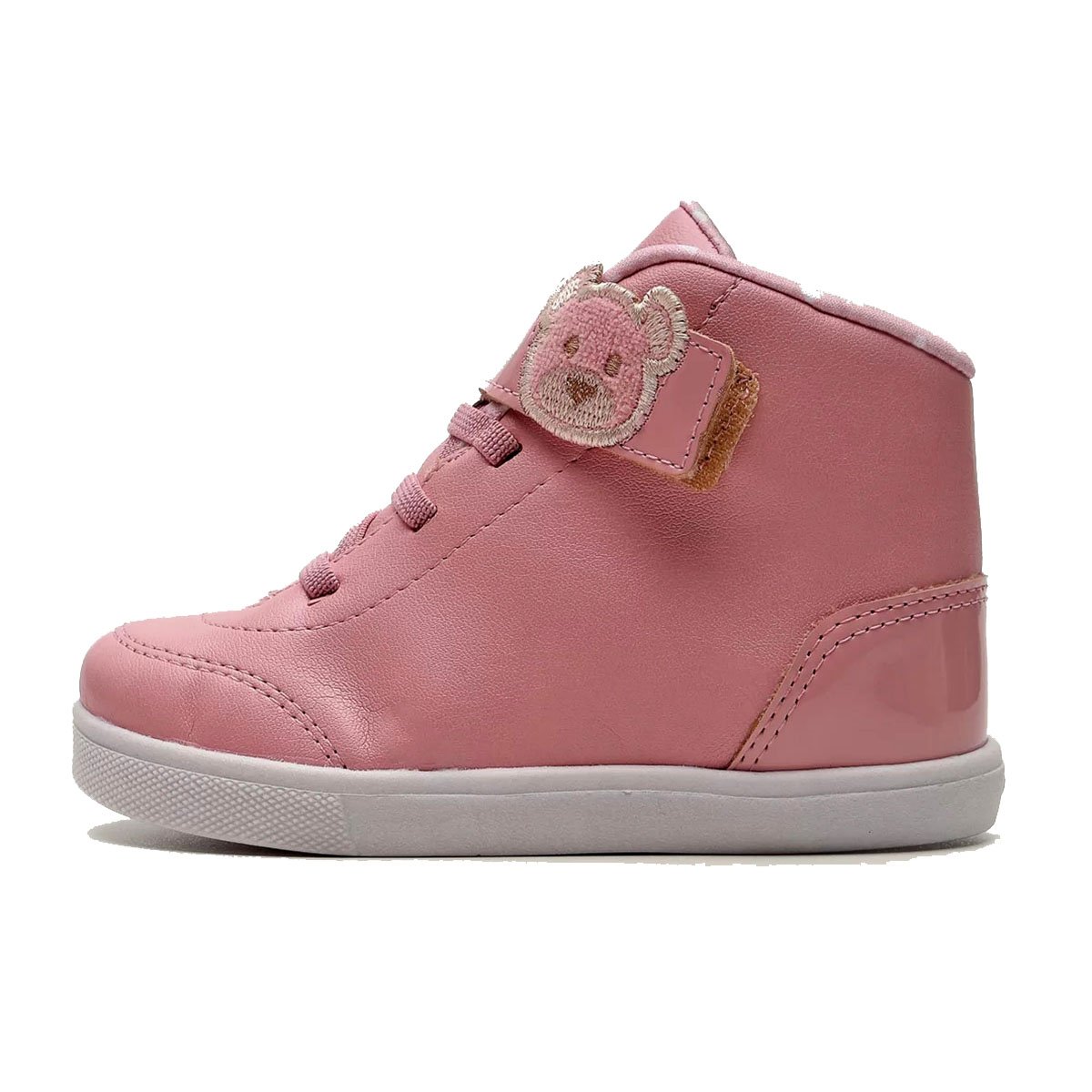Tênis Molekinha Cano Alto Ursinho Baby - Rosa Rosa 2