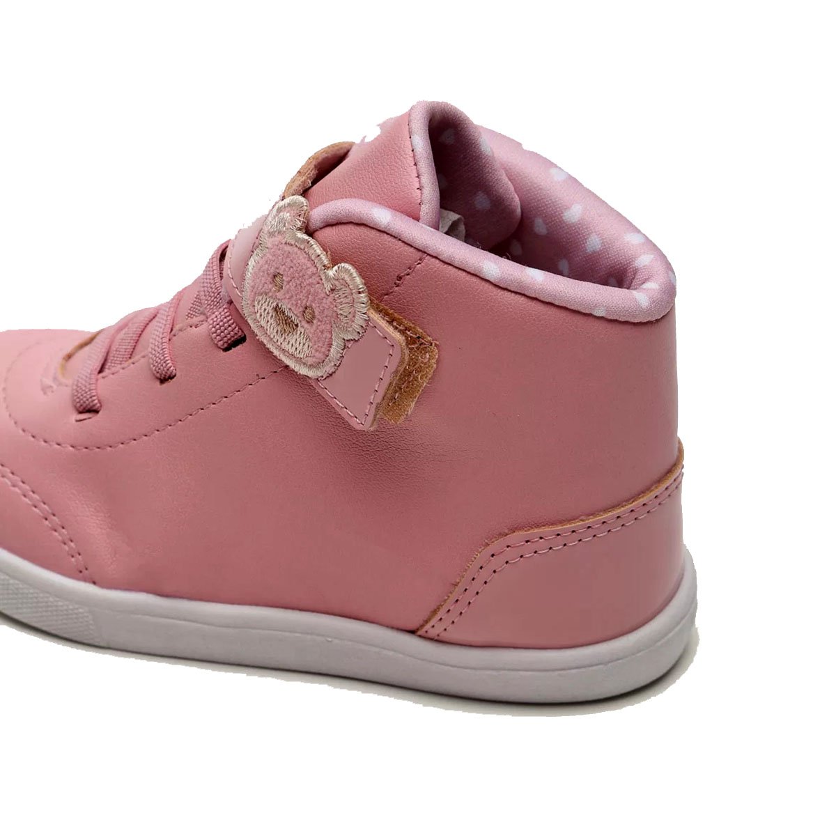 Tênis Molekinha Cano Alto Ursinho Baby - Rosa Rosa 4