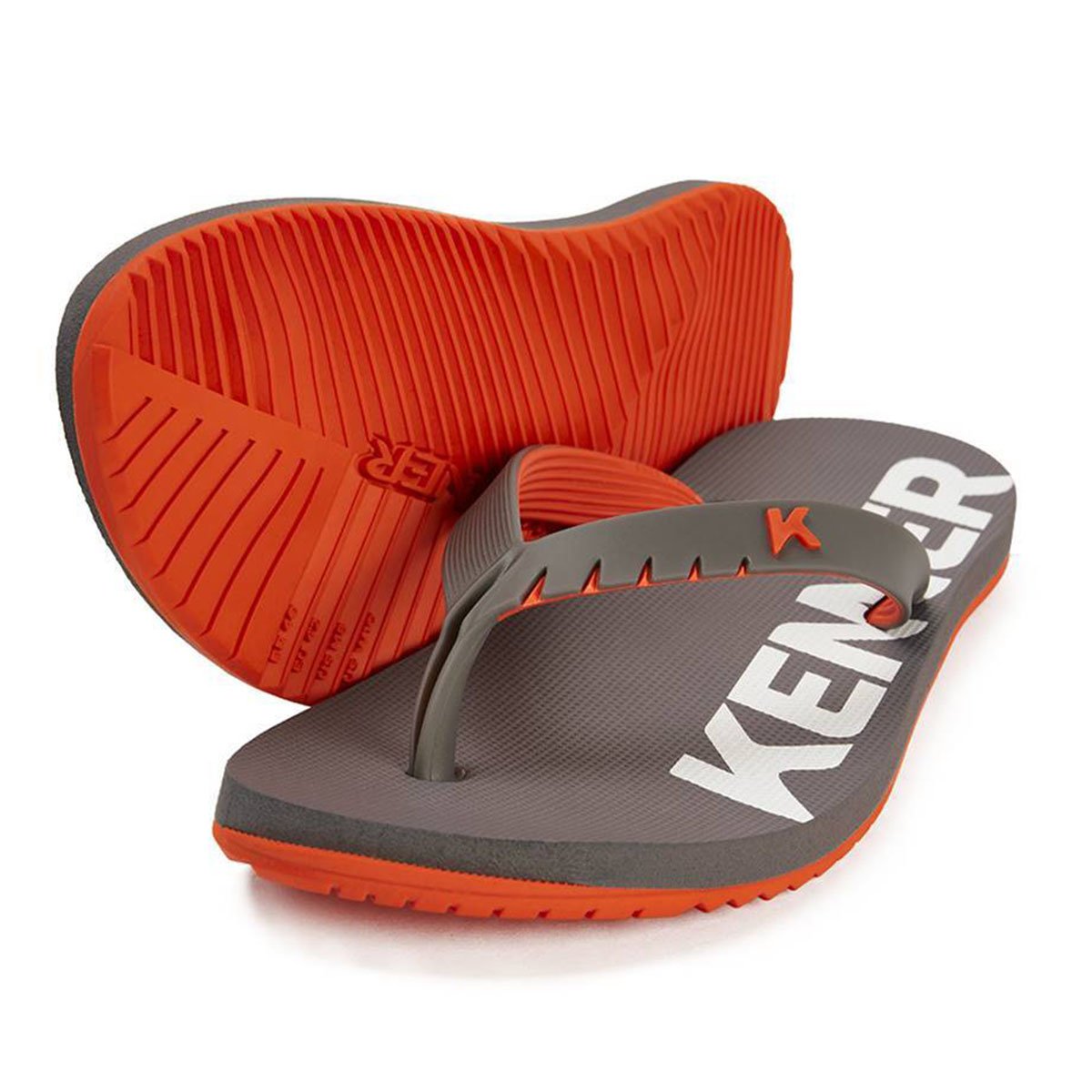 Chinelo Kenner Red Masculino - Cinza e Laranja Cinza 1