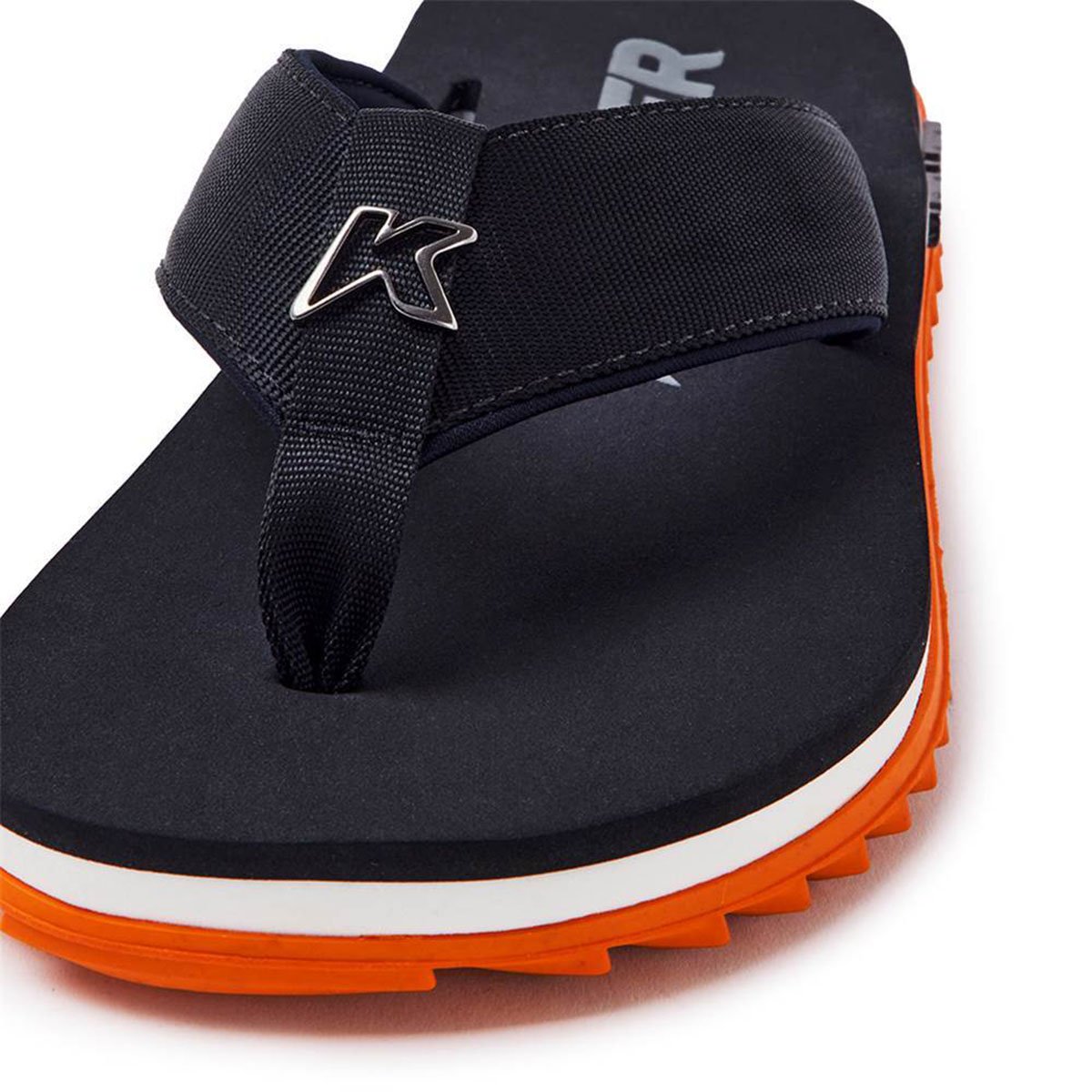 Chinelo Kenner Kivah Line Masculino - Preto e Laranja Preto 4
