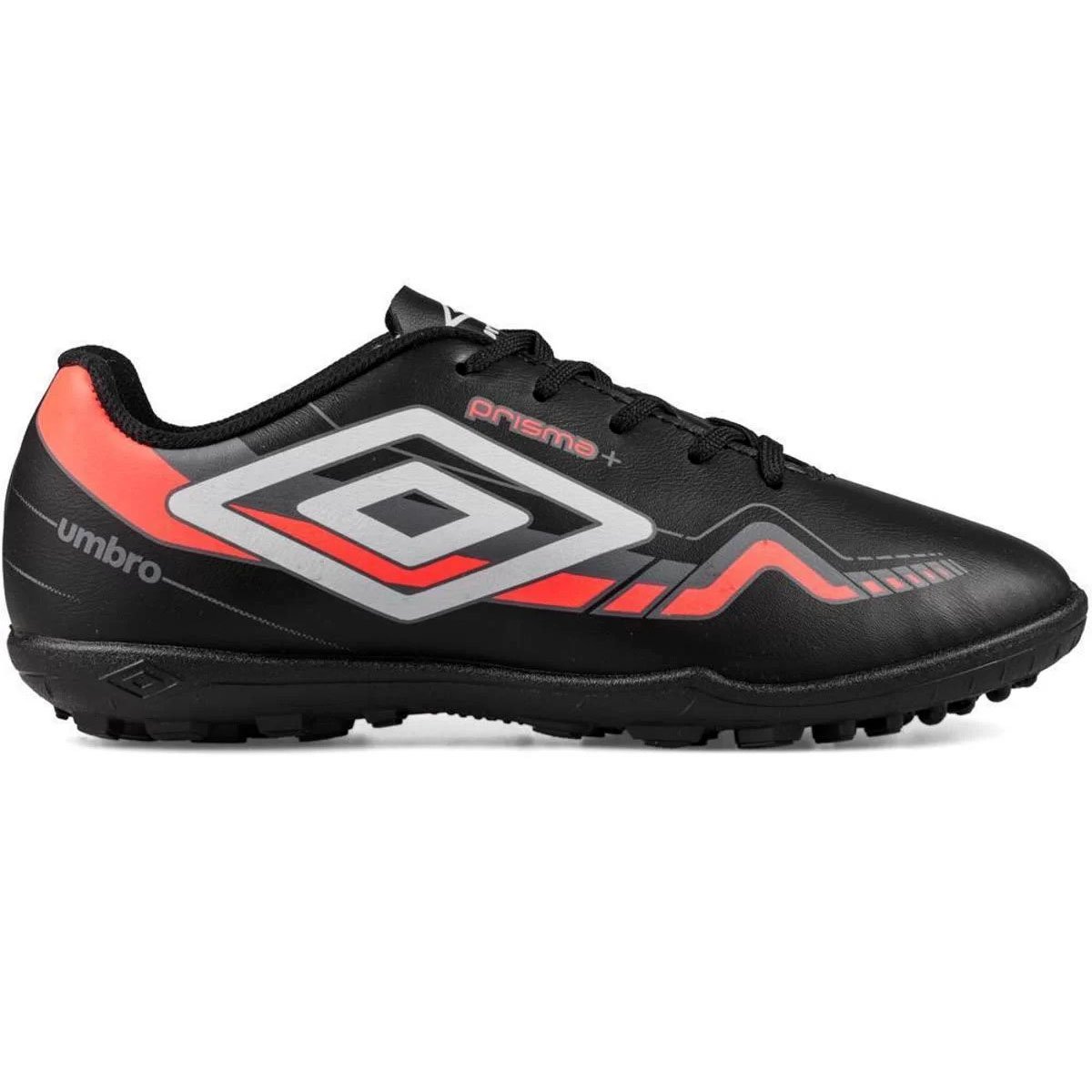 Chuteira Society Infantil Umbro Prisma - Preto e Vermelho Preto 3