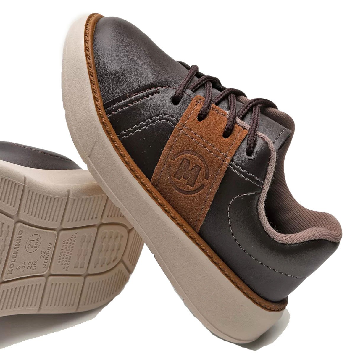 Tênis Infantil Molekinho Básico Casual Menino - Café Marrom 3