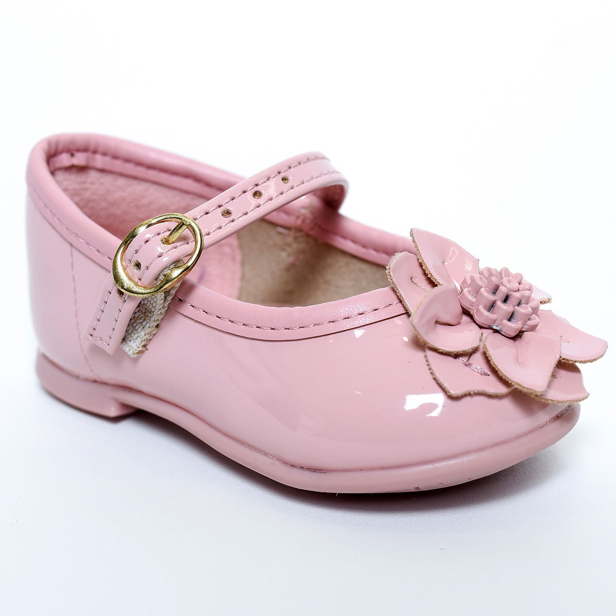 Sapatilha Boneca Molekinha Flor Baby - Rosa Rosa 1