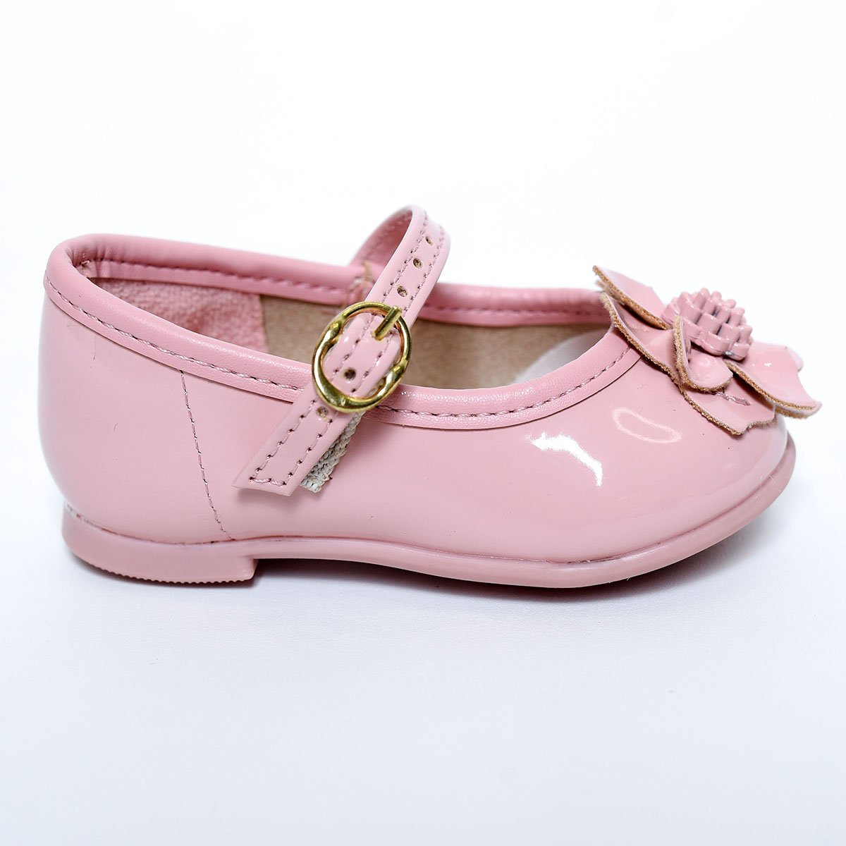 Sapatilha Boneca Molekinha Flor Baby - Rosa Rosa 2