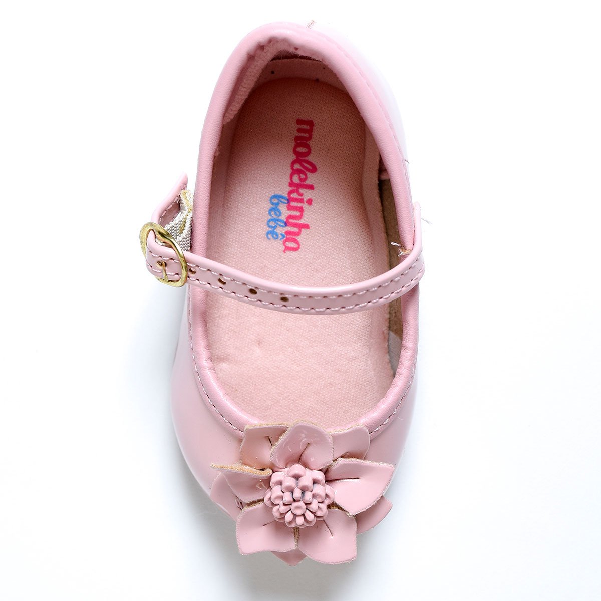 Sapatilha Boneca Molekinha Flor Baby - Rosa Rosa 3