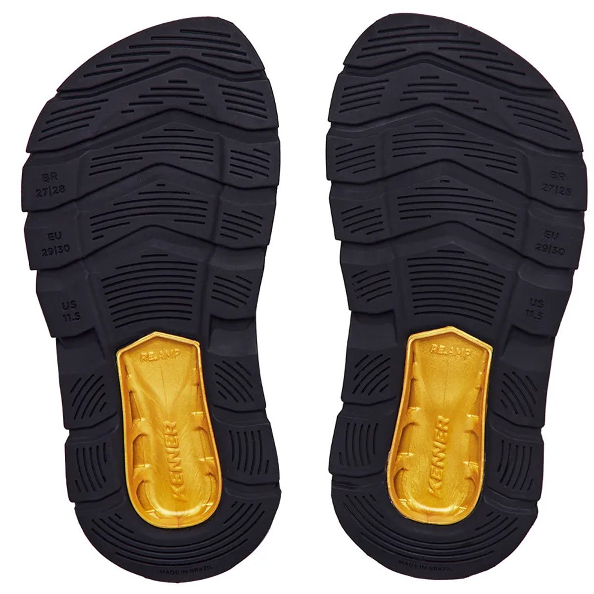 Chinelo Infantil Kenner Rakka Kids - Preto e Dourado Multicores 5