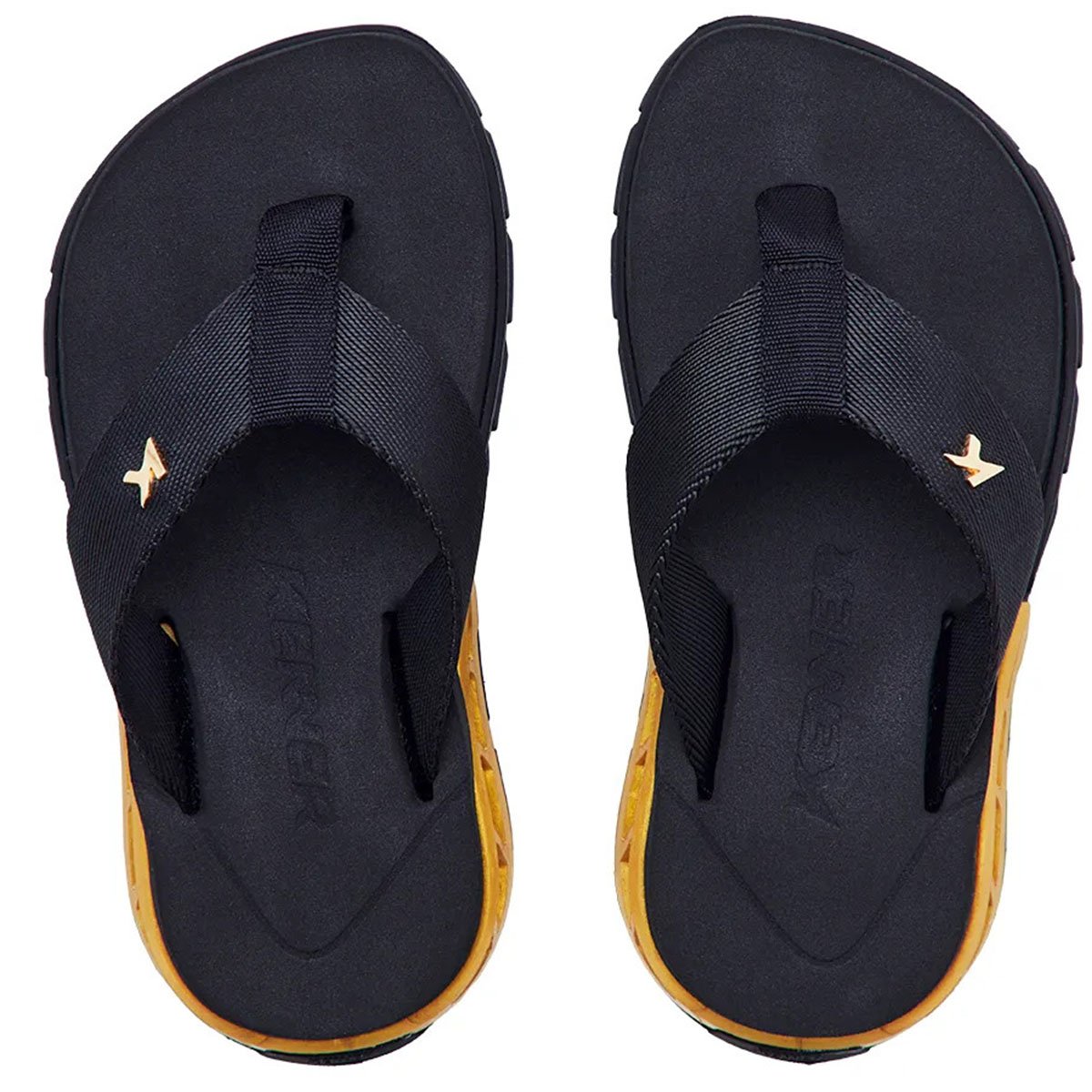 Chinelo Infantil Kenner Rakka Kids - Preto e Dourado Multicores 2