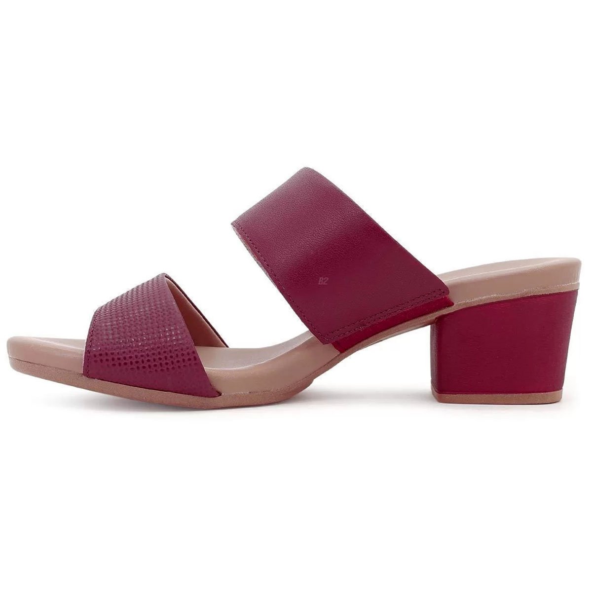 Sandália Couro Usaflex Tiras Feminina - Vinho Vermelho 3