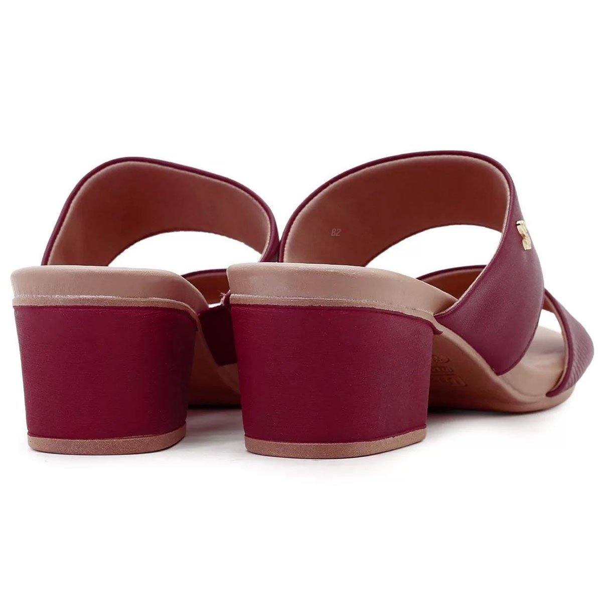 Sandália Couro Usaflex Tiras Feminina - Vinho Vermelho 4