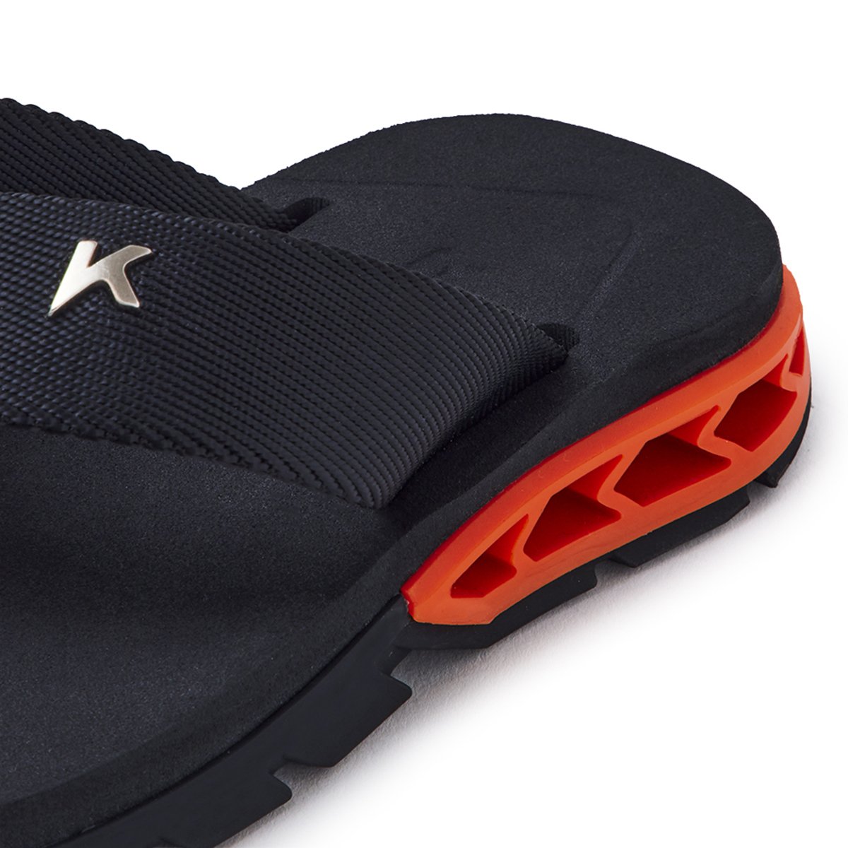 Chinelo Infantil Kenner Rakka Kids - Preto e Laranja Preto 4