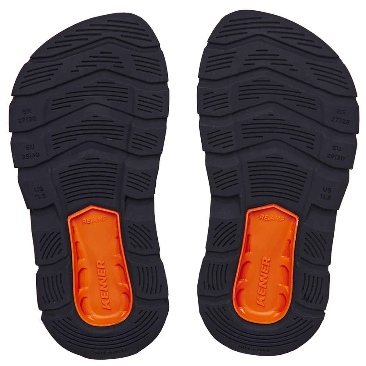 Chinelo Infantil Kenner Rakka Kids - Preto e Laranja Preto 5
