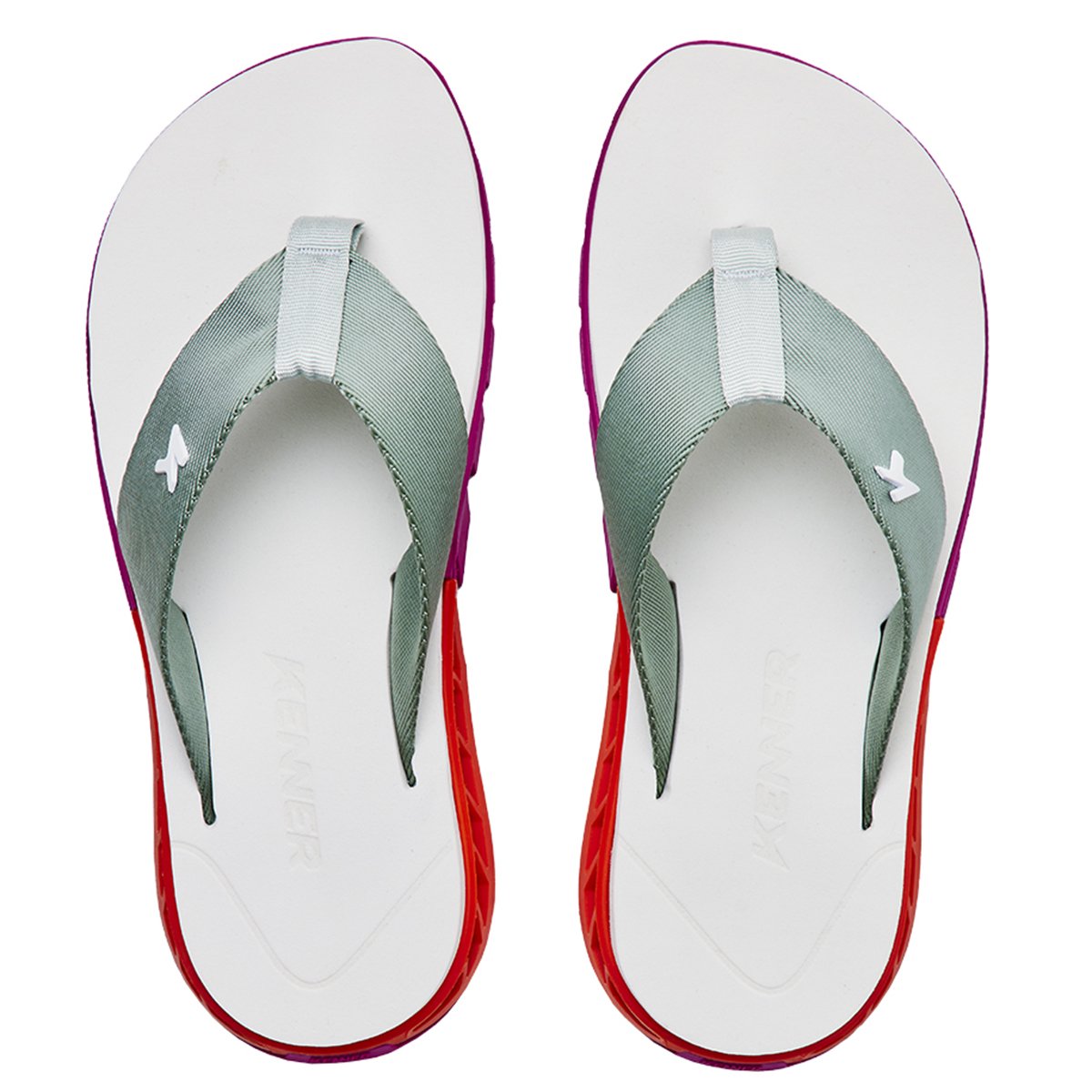 Chinelo Kenner Rakka Masculino - Branco e Rosa Branco 2