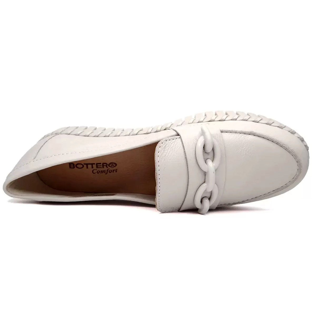 Mocassim Bottero Couro Summer Corrente Feminino - Branco Off Bege 3