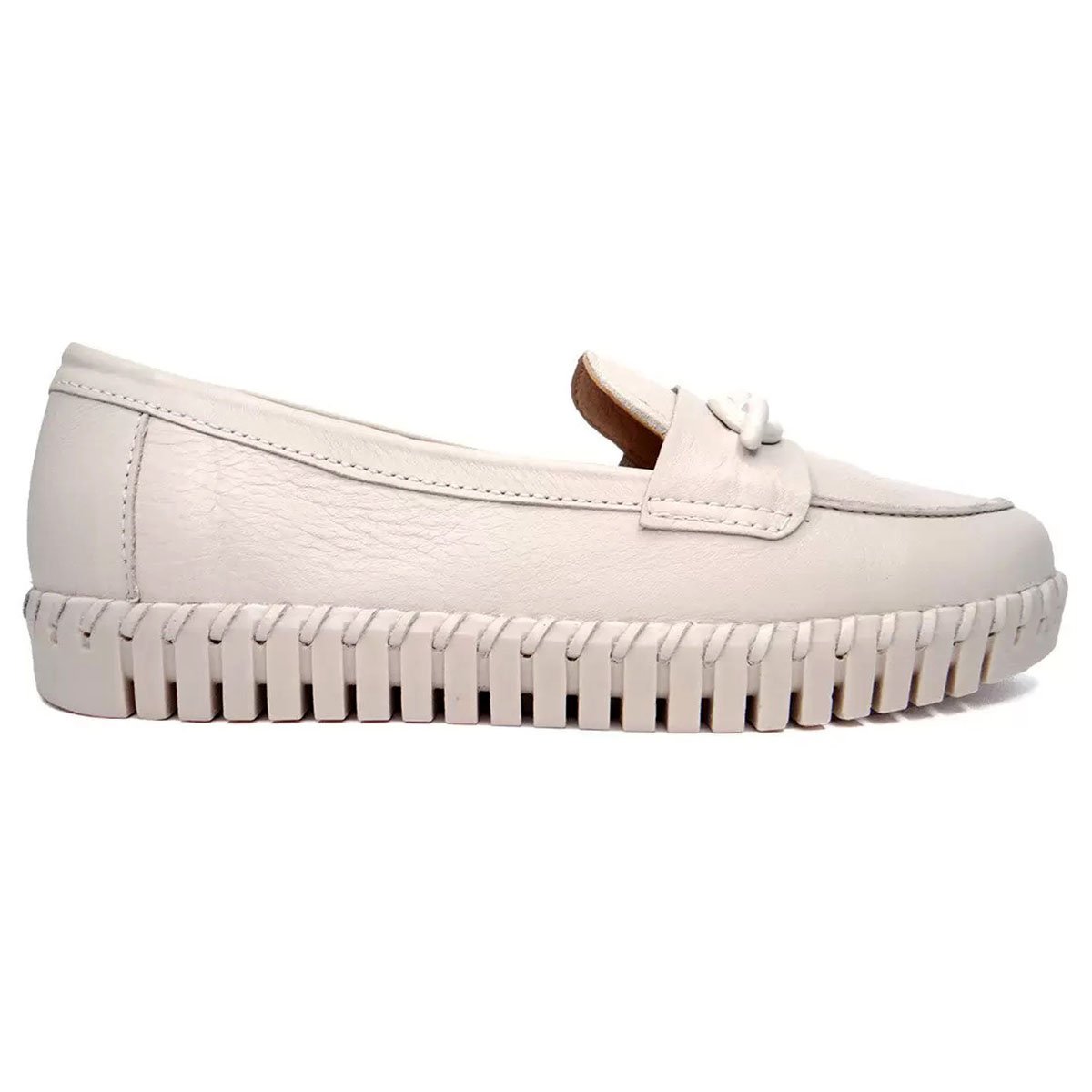 Mocassim Bottero Couro Summer Corrente Feminino - Branco Off Bege 2