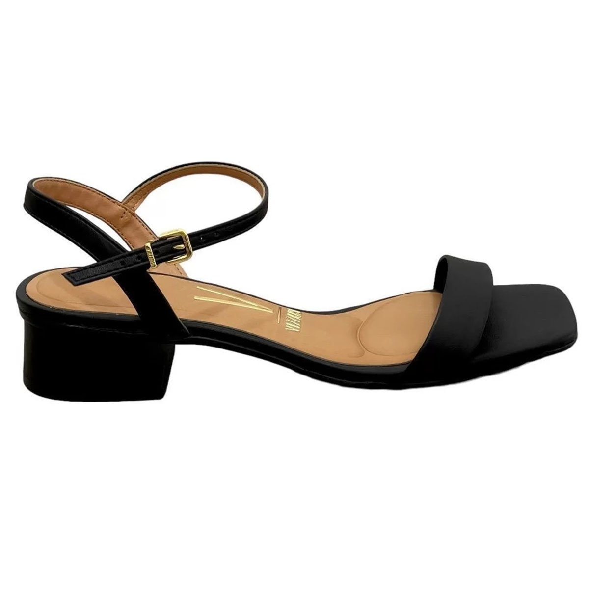 Sandália Vizzano Salto Bloco Baixo Casual Feminina - Preto Preto 2
