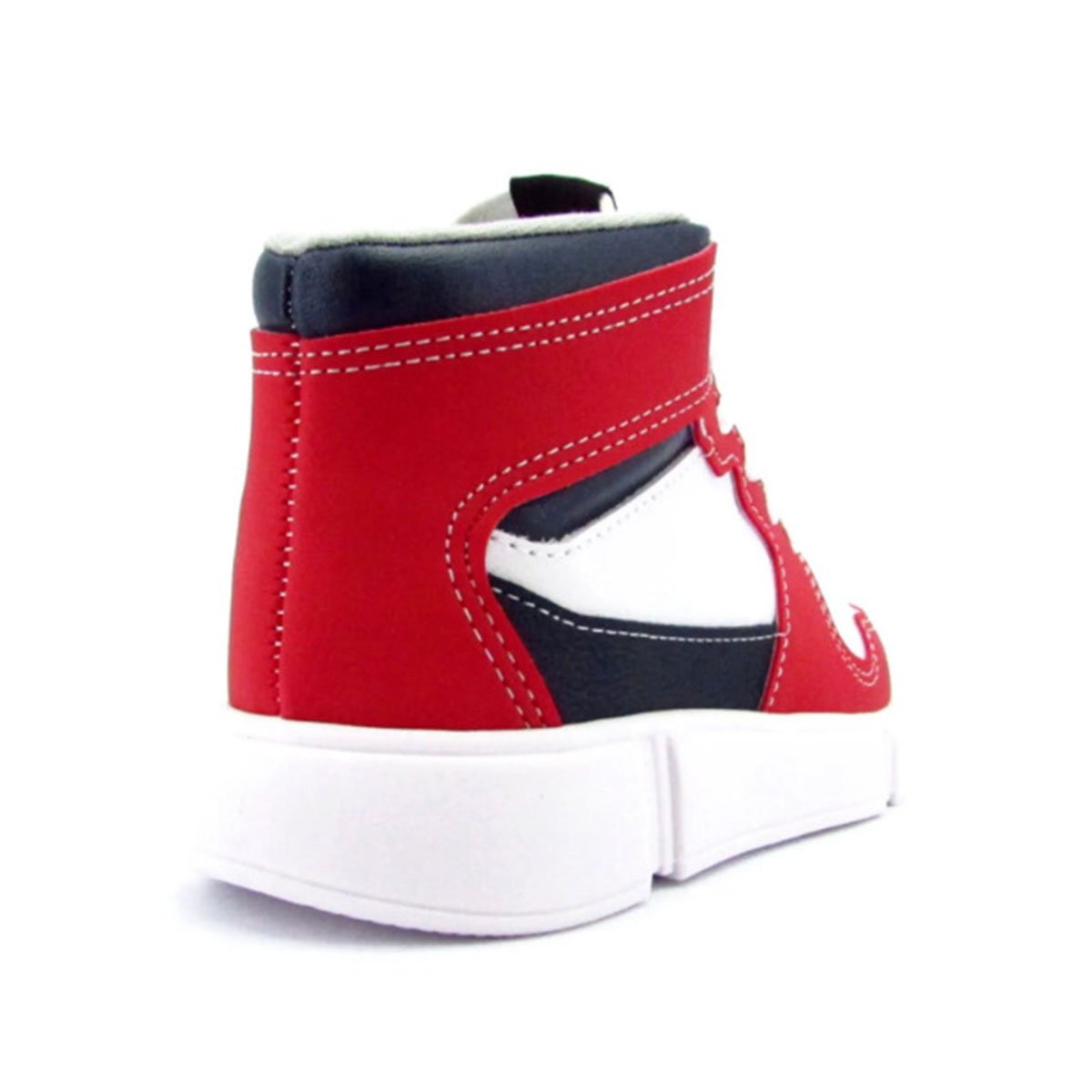Tênis Infantil Molekinho Cano Alto - Branco e Vermelho Multicores 4