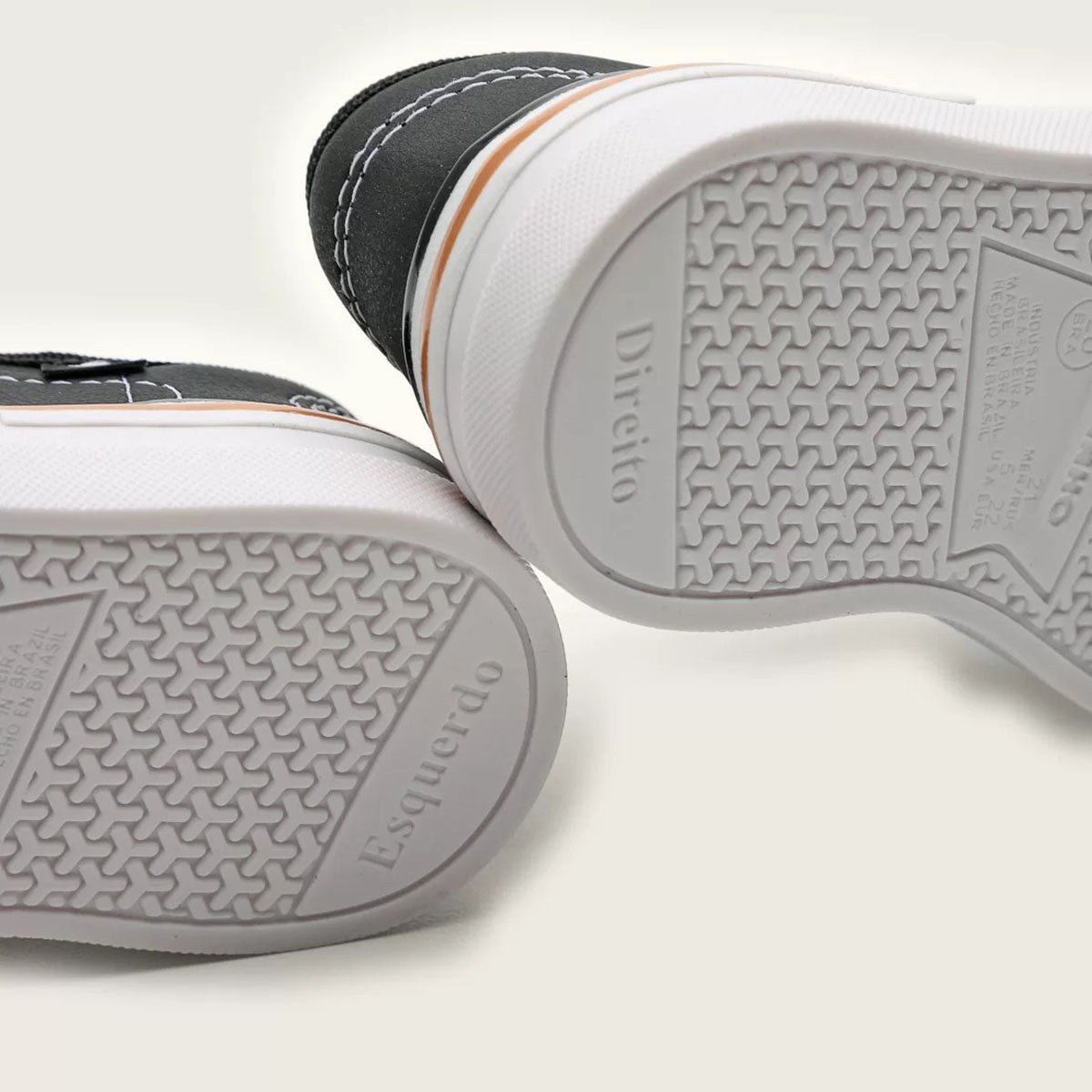 Tênis Infantil Molekinho Casual Listras - Preto e Branco Preto 4