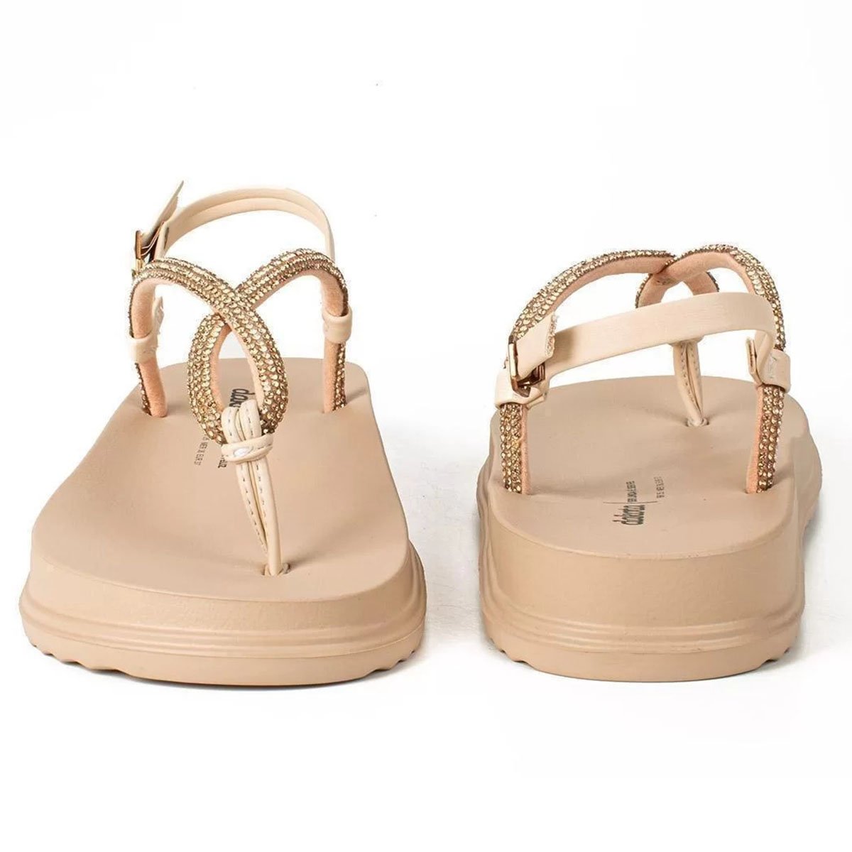 Rasteira Dakota Tira Strass Flatform Feminina - Rosê Rosa 4