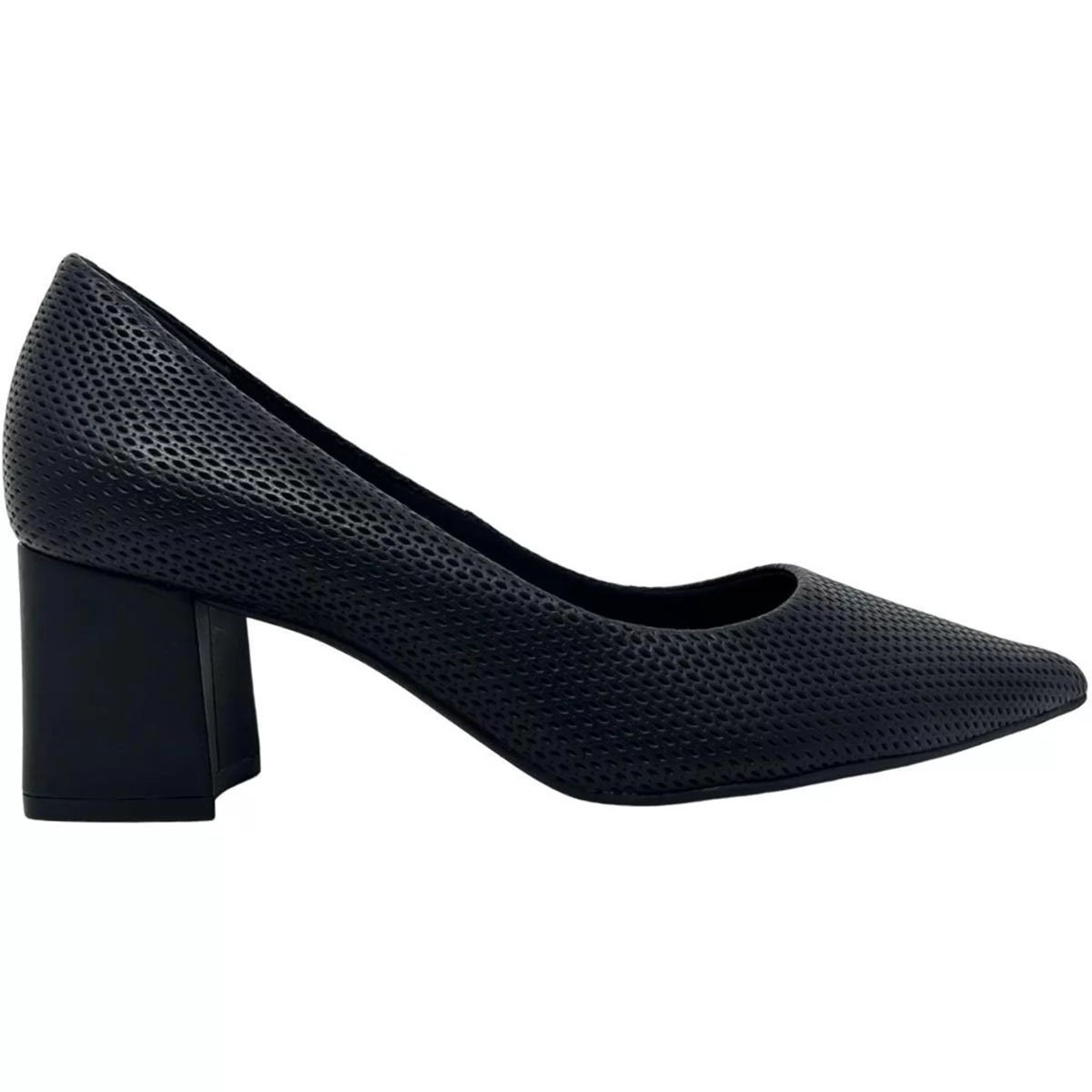 Scarpin Couro Bottero Salto Médio Bico Fino Feminino - Preto Preto 3