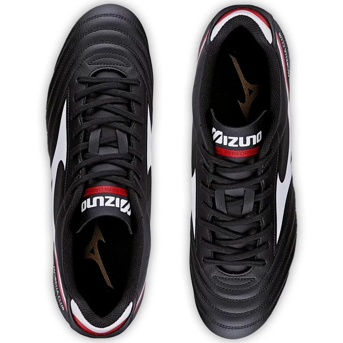 Chuteira Campo Mizuno Morelia Club Md Masculino - Preto e Branco Preto 3