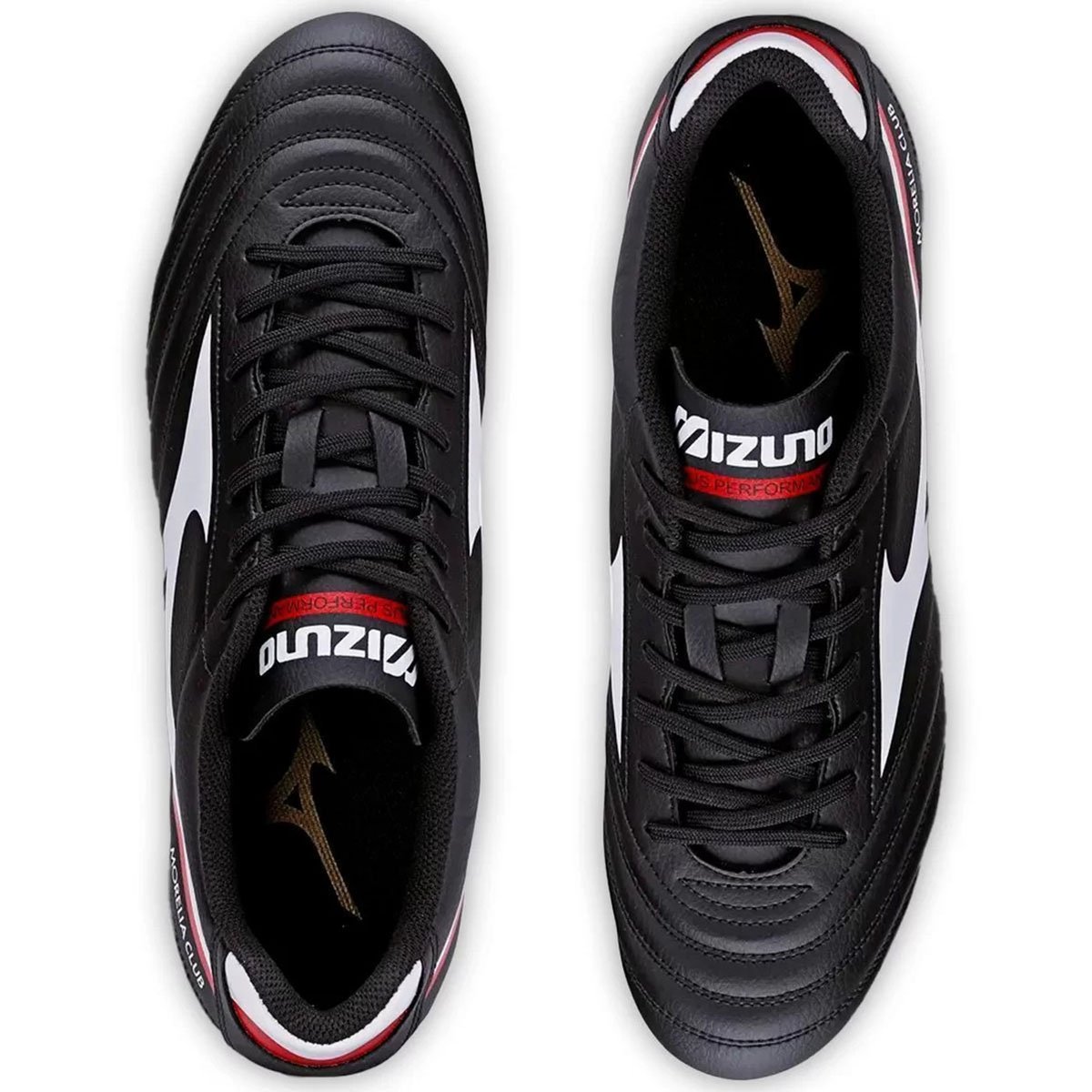 Chuteira Campo Mizuno Morelia Club Md Masculino - Preto e Branco Preto 3