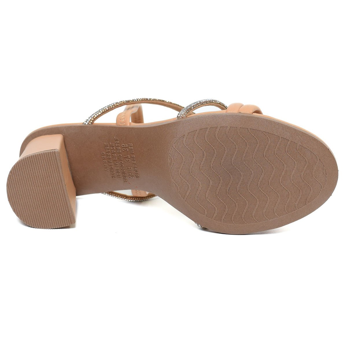 Sandália Dakota Strass Salto Bloco Feminina - Bege Bege 5