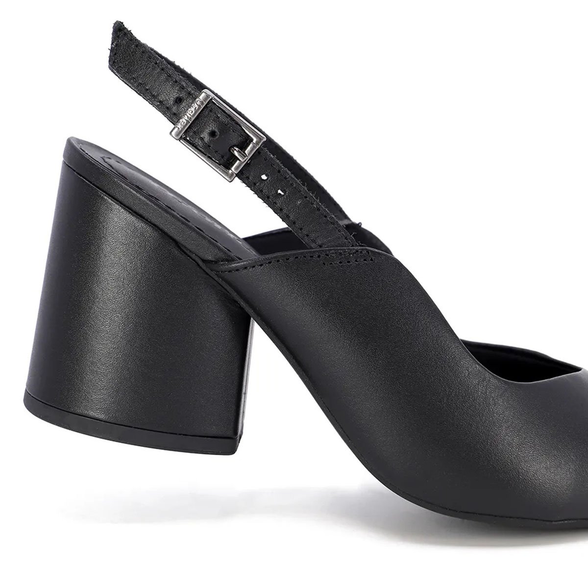 Scarpin Couro Usaflex Slingback Feminino - Preto Preto 3